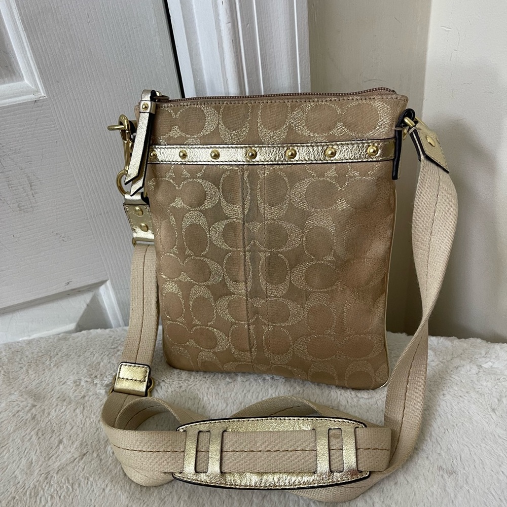 Coach Studded Gold Crossbody Bag